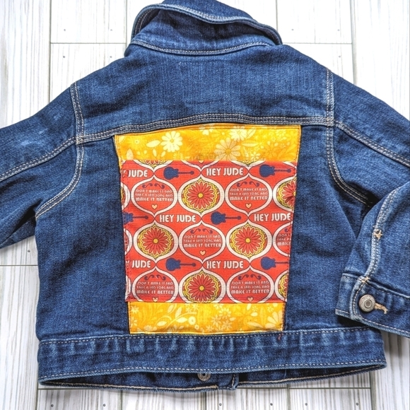 Custom Other - The Beatles Hey Jude Custom Made Patchwork Jean Jacket in Size 12-18 Months